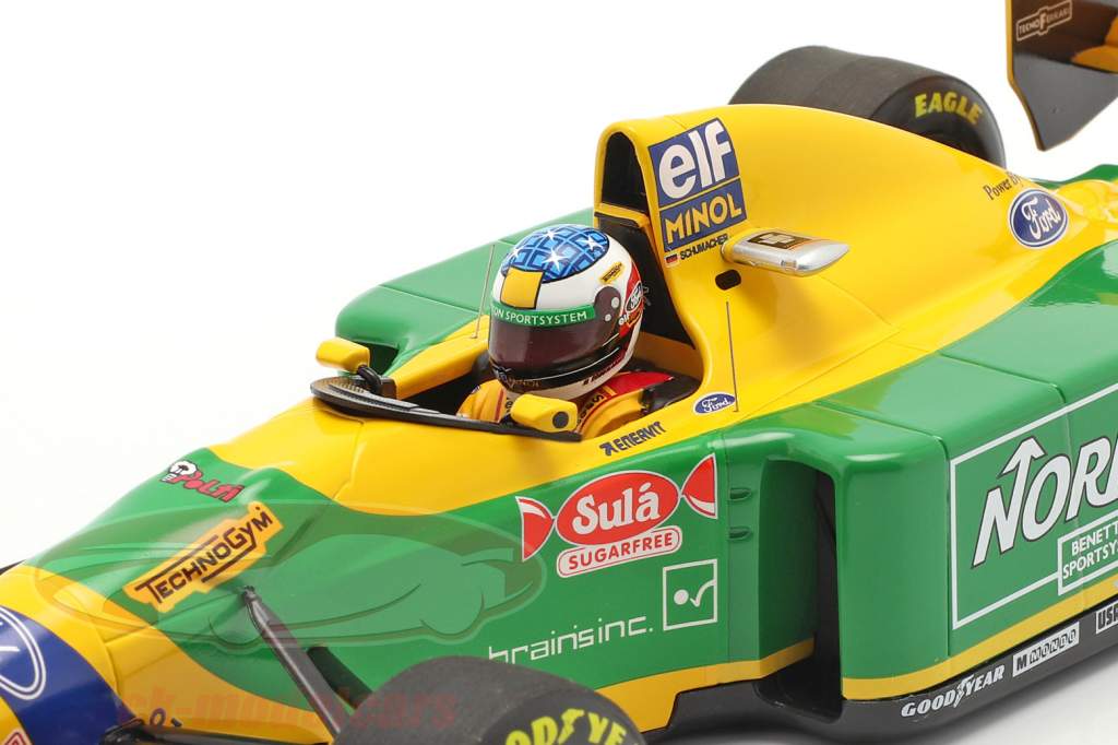 M. Schumacher Benetton B193B #5 winnaar Portugal GP formule 1 1993 1:18 Minichamps