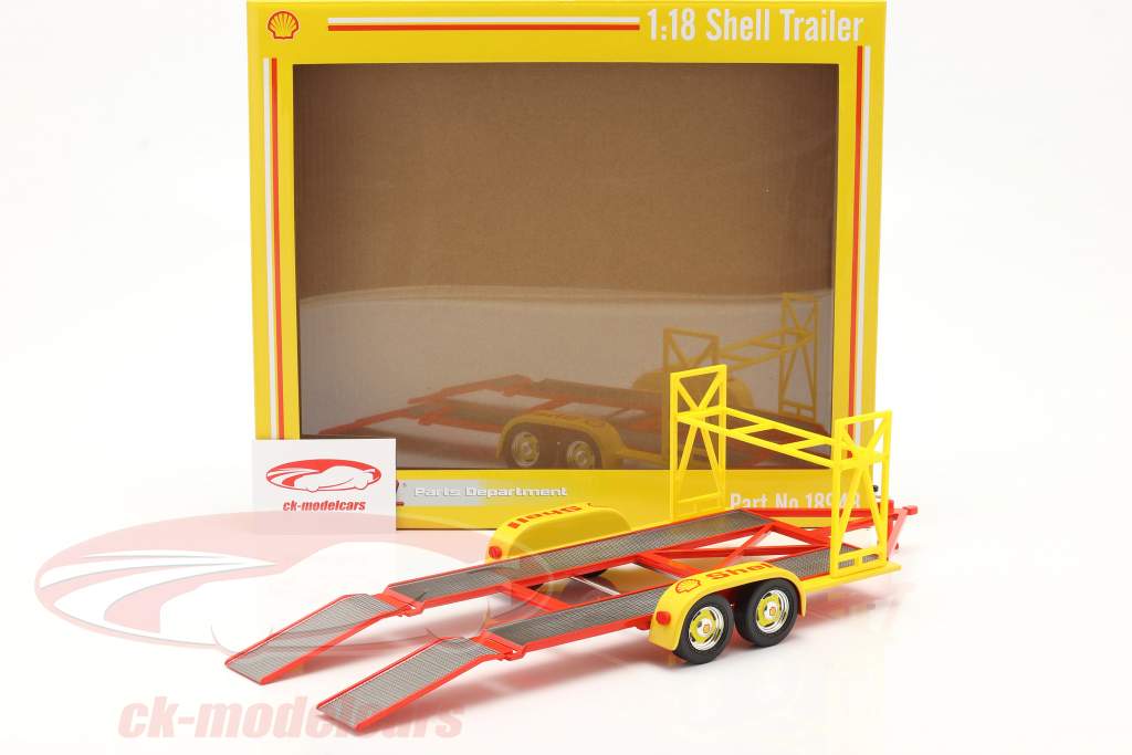 tandem Macchina trailer Shell giallo / rosso / argento 1:18 GMP
