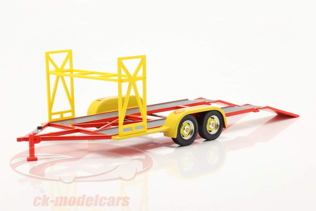 tándem Coche Remolque Shell amarillo / rojo / plata 1:18 GMP
