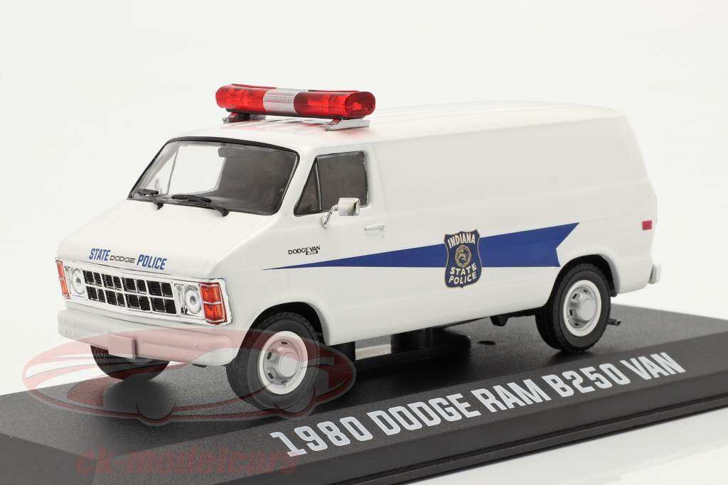 Dodge RAM B250 ヴァン Indiana State Police 1980 白い 1:43 Greenlight
