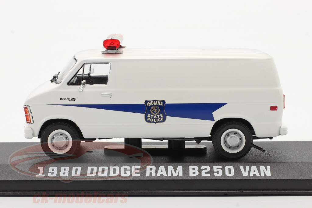 Dodge RAM B250 ヴァン Indiana State Police 1980 白い 1:43 Greenlight