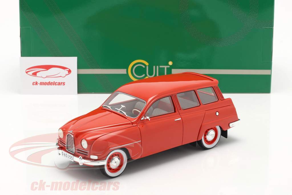 Saab 95 Bouwjaar 1963 rood 1:18 Cult Scale