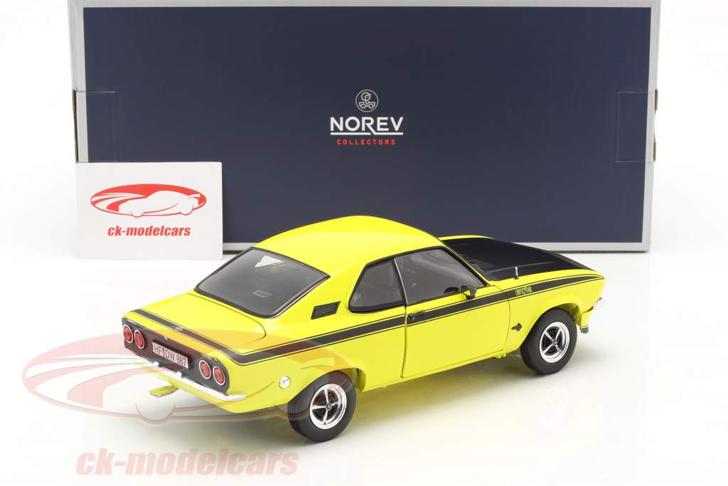 Opel Manta GT/E Byggeår 1975 gul / sort 1:18 Norev
