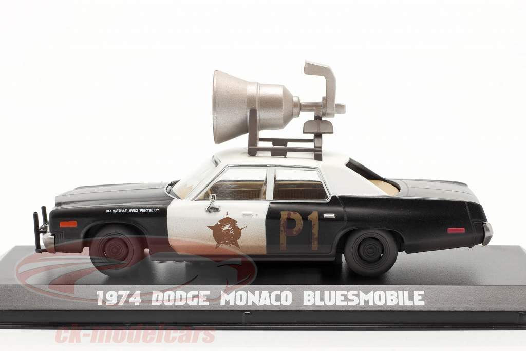 Dodge Monaco Bluesmobile Blues Brothers 1980 noir / blanc 1:43 Greenlight