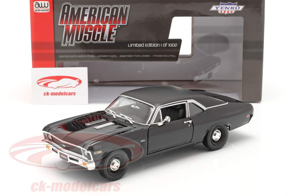 Chevrolet Yenko Nova Année de construction 1969 noir 1:18 AutoWorld