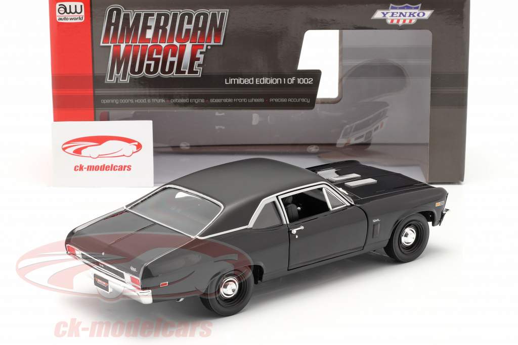 Chevrolet Yenko Nova Byggeår 1969 sort 1:18 AutoWorld