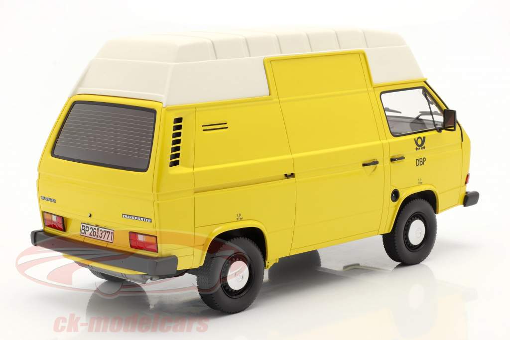 Volkswagen VW T3 toit élevé Deutsche Bundespost année 1979 jaune 1:18 PremiumClassiXXs