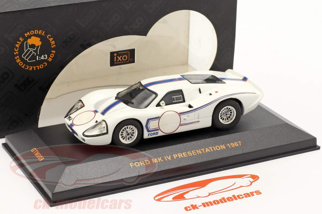 Ford MK IV Presentation year 1967 white / blue 1:43 Ixo