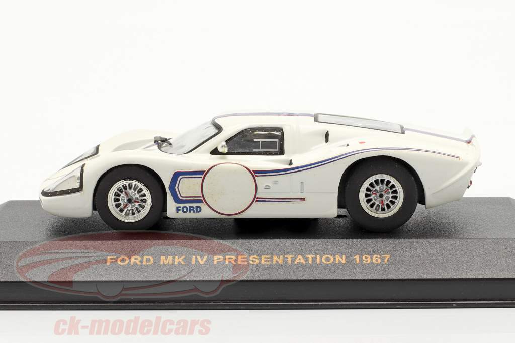 Ford MK IV Presentation year 1967 white / blue 1:43 Ixo