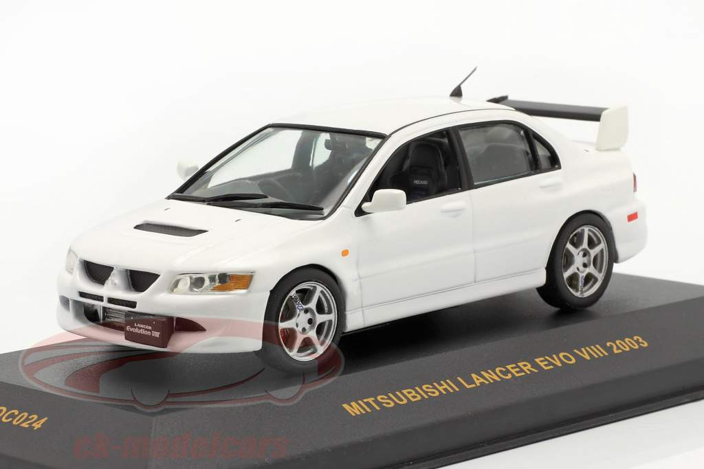 Mitsubishi Lancer Evo VIII year 2003 white 1:43 Ixo