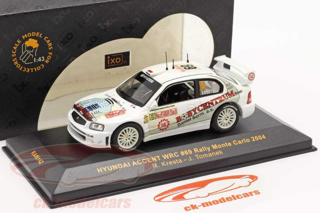 Hyundai Accent WRC #69 Rallye Monte Carlo 2004 Kresta, Tomanek 1:43 Ixo