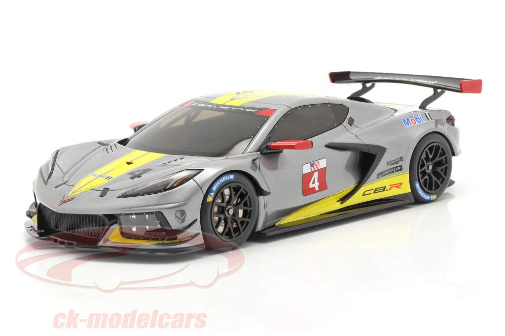 Chevrolet Corvette C8.R #4 Presentation Car 2020 Grå / gul 1:18 GT-Spirit