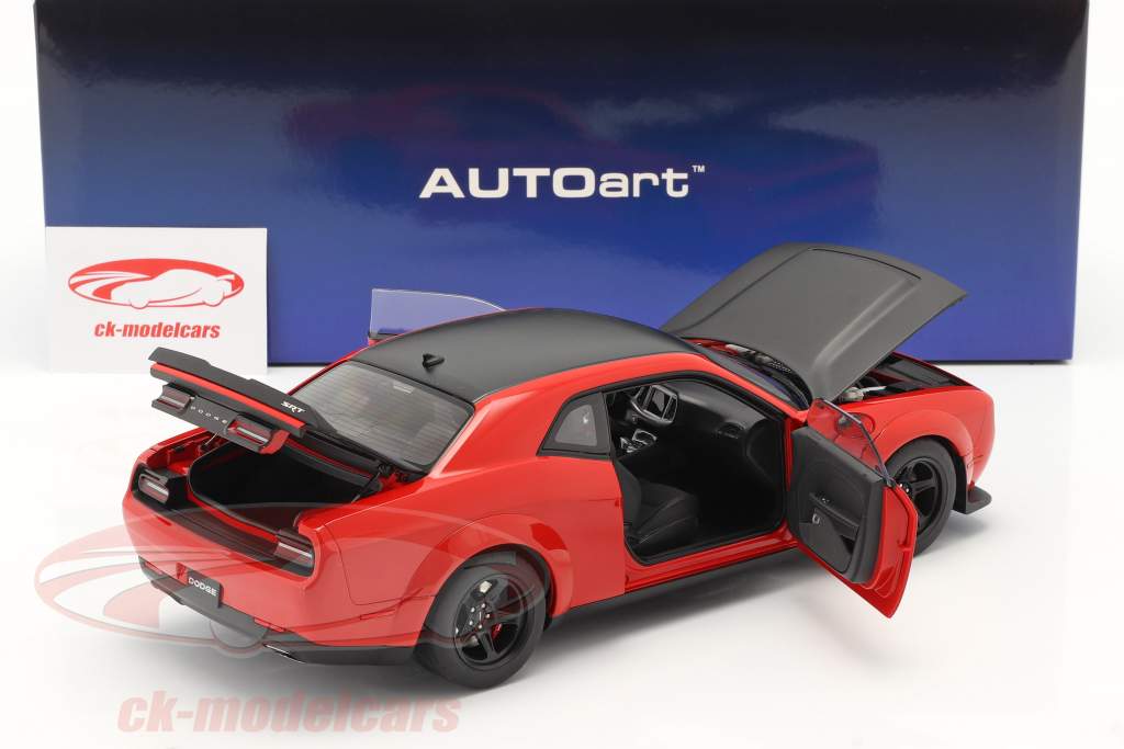 Dodge Challenger SRT Demon Byggeår 2018 rød / sort 1:18 AUTOart