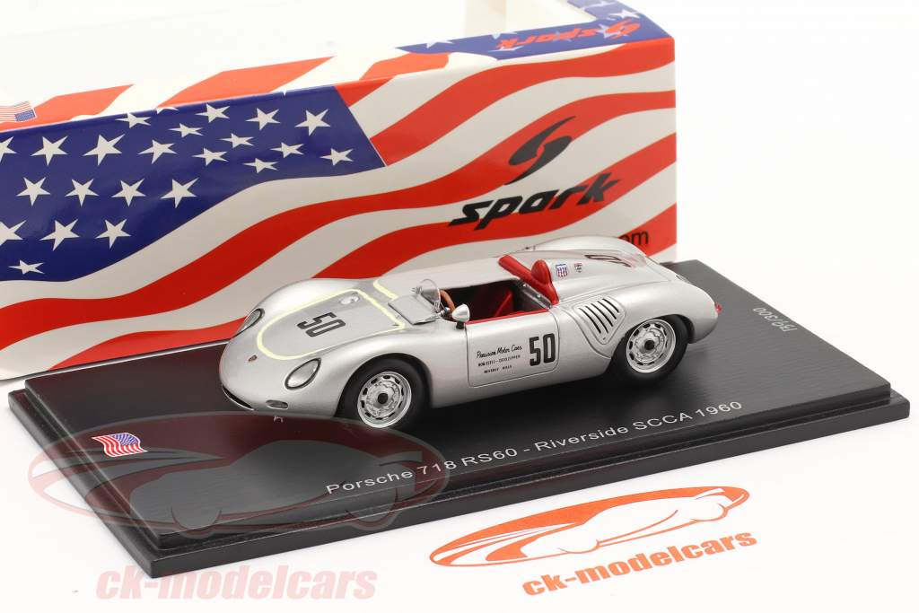 Porsche 718 RS60 #50 200 milhas Riverside SCCA 1960 K. Miles 1:43 Spark