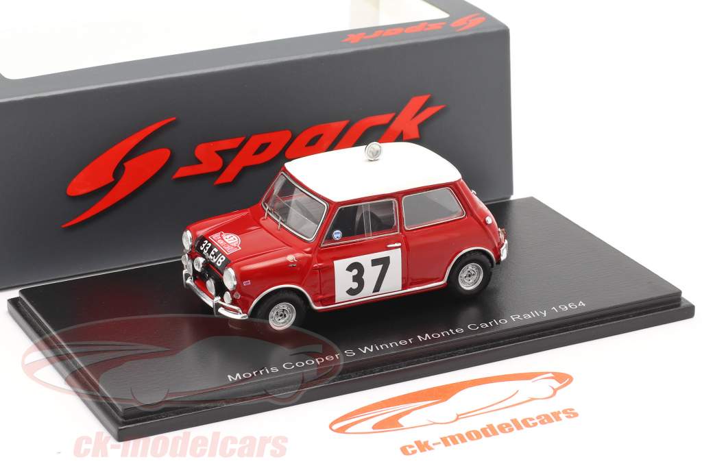 Morris Cooper S #37 winnaar Rallye Monte Carlo 1964 Hopkirk, Liddon 1:43 Spark