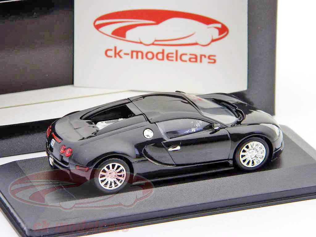 Bugatti Veyron bouwjaar 2010 zwart / zwart metallic 1:43 Minichamps