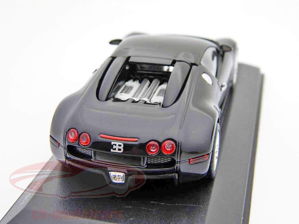 Bugatti Veyron bouwjaar 2010 zwart / zwart metallic 1:43 Minichamps