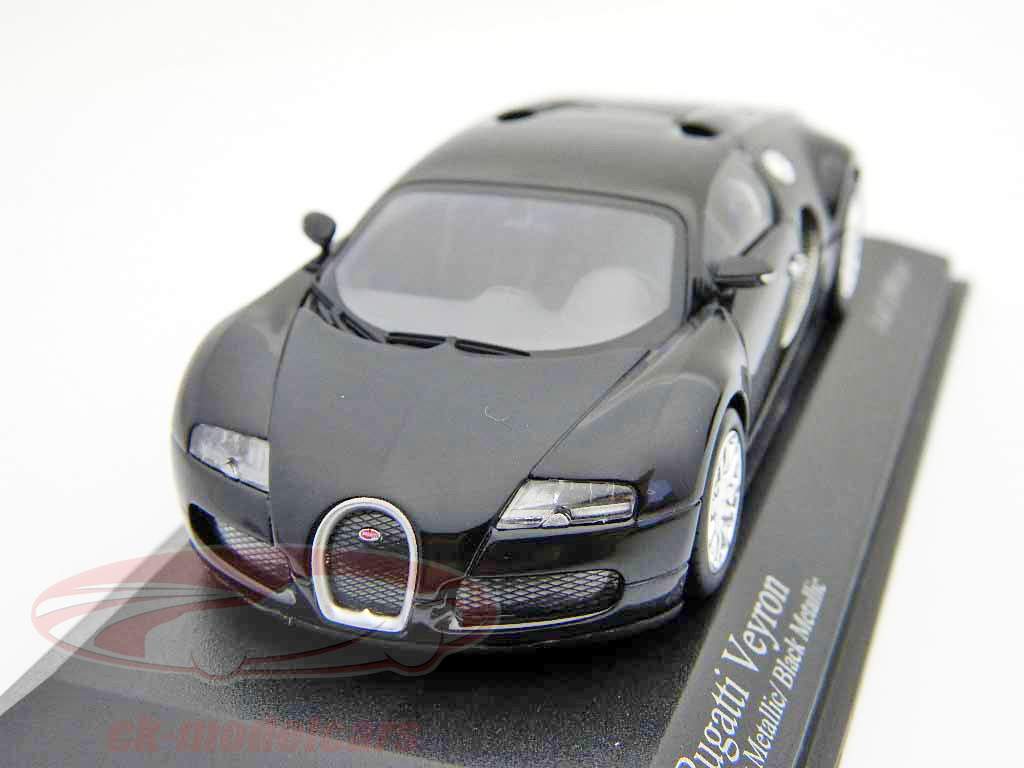 Bugatti Veyron construido en 2010 negro / negro metalizado uno y cuarenta y tres Minichamps