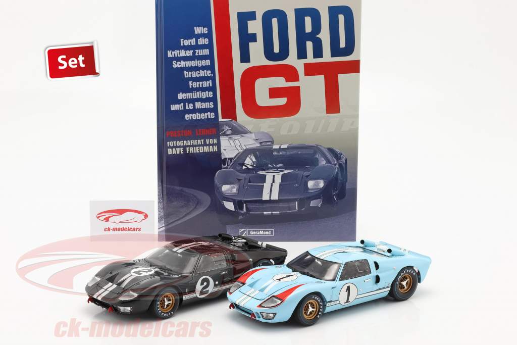 24h LeMans 1966 Collector's Set: libro Con Ford GT40 #1 #2 1:18 Shelby Collectibles