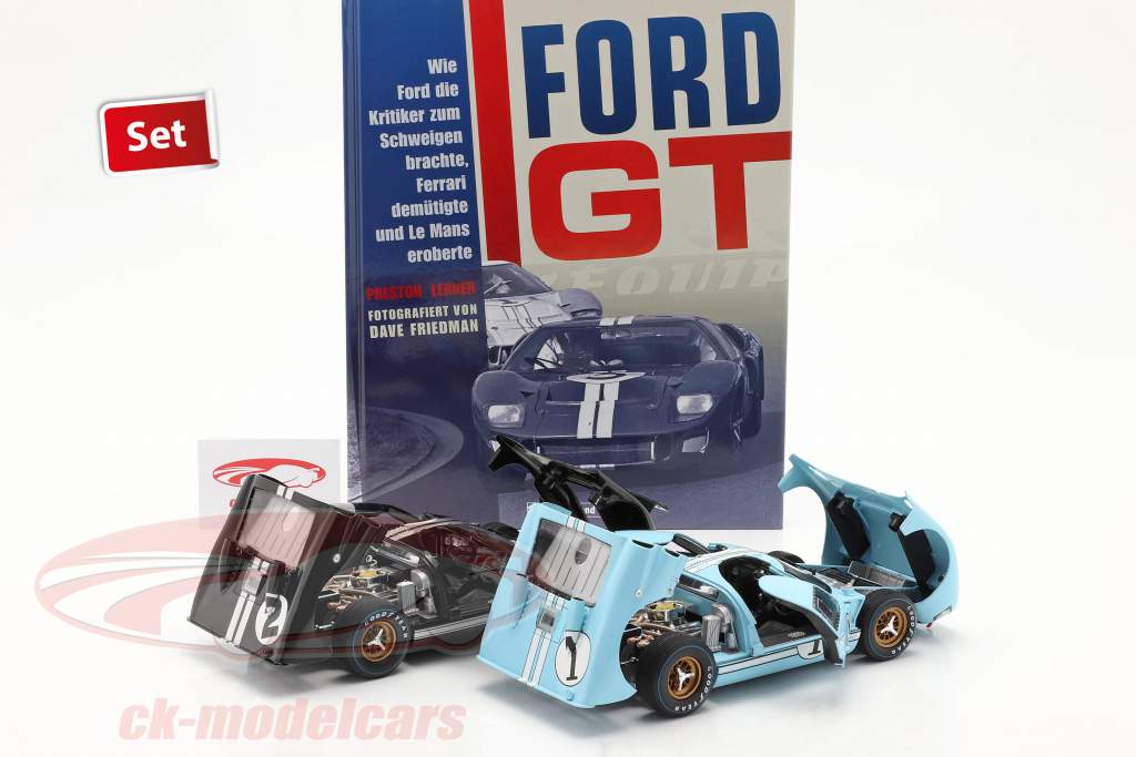 24h LeMans 1966 Collector's Set: libro Con Ford GT40 #1 #2 1:18 Shelby Collectibles