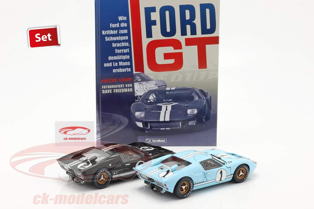 24h LeMans 1966 Collector's Set: libro Con Ford GT40 #1 #2 1:18 Shelby Collectibles