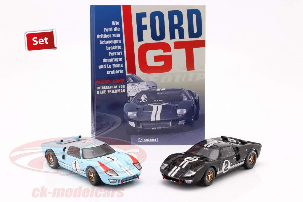 24h LeMans 1966 Collector's Set: libro Con Ford GT40 #1 #2 1:18 Shelby Collectibles