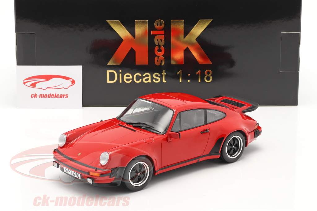 Porsche 911 (930) Turbo 3.0 Byggeår 1976 Indisk rød 1:18 KK-Scale