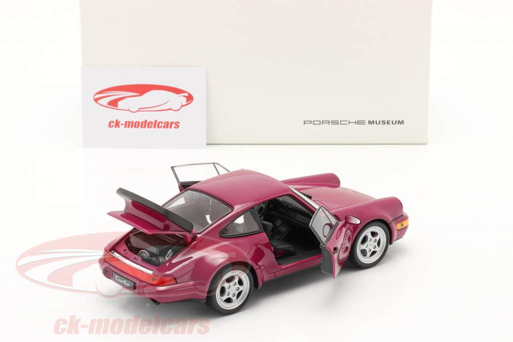 Porsche 911 (964) Turbo Bouwjaar 1990 robijnrood 1:24 Welly