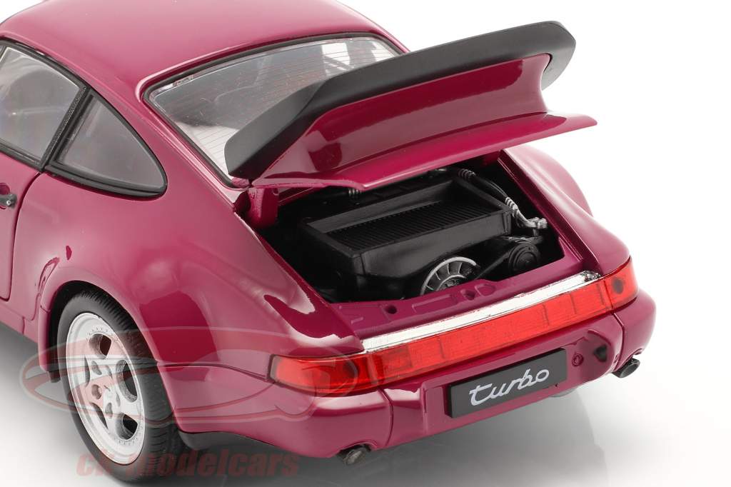 Porsche 911 (964) Turbo Bouwjaar 1990 robijnrood 1:24 Welly