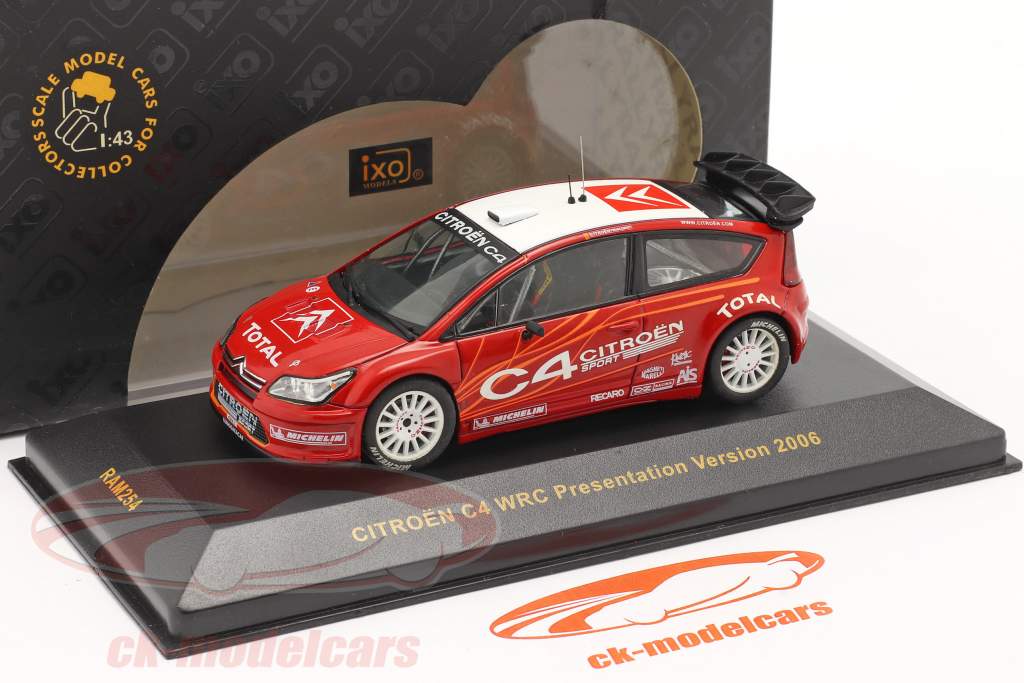 Citroen C4 WRC Präsentation Testcar 2006 rot / weiß 1:43 Ixo