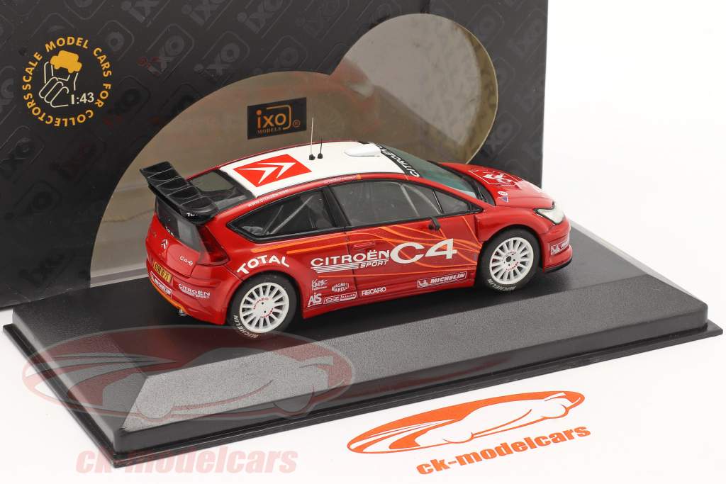 Citroen C4 WRC présentation Voiture d&#39;essai 2006 rouge / blanc 1:43 Ixo