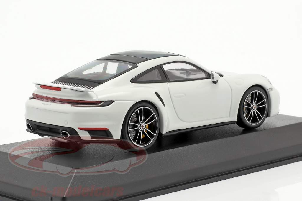 Porsche 911 (992) Turbo S 2020 blanco / plata llantas 1:43 Minichamps