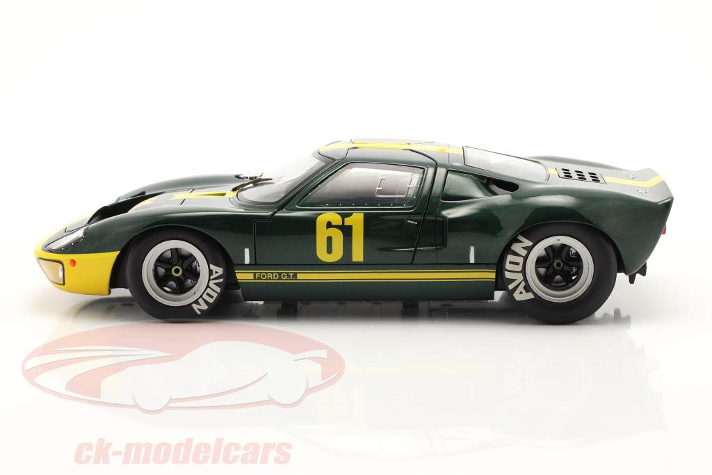Ford GT40 MK1 #61 vert foncé métallique / jaune 1:18 Solido