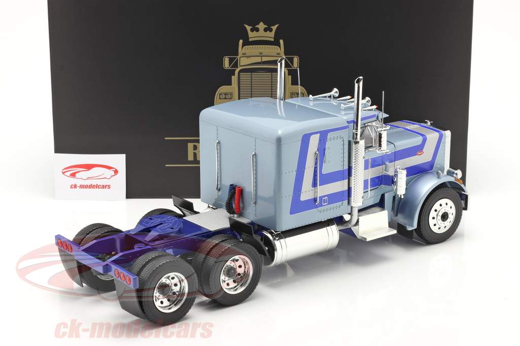 Peterbilt 359 Bull Nose Camión 1967 Azul claro metálico 1:18 Road Kings