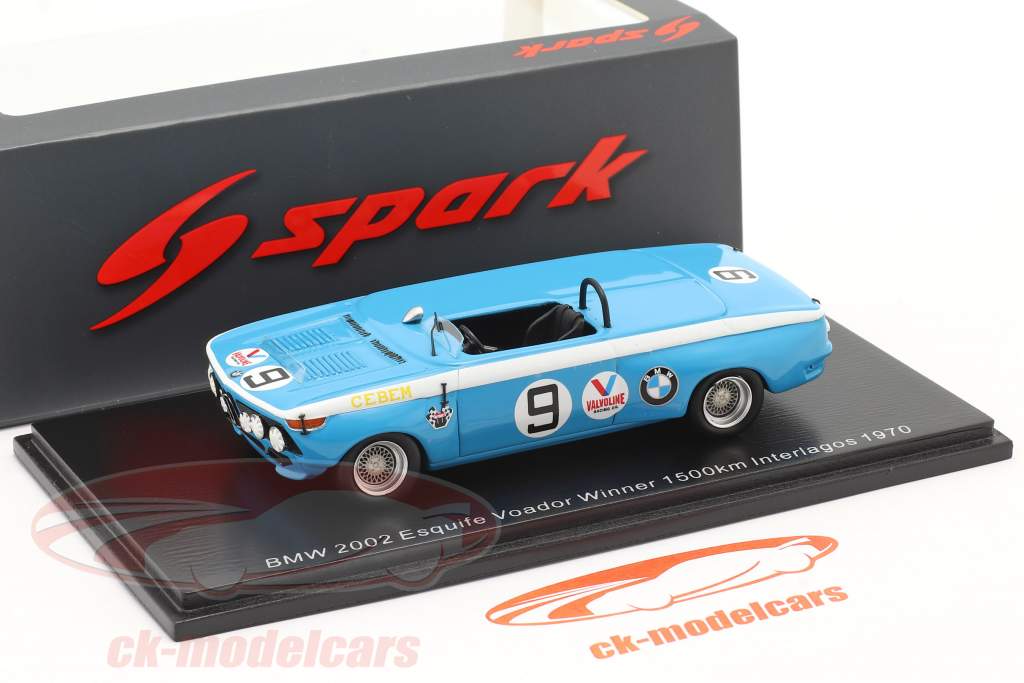 BMW 2002 Escquife Voador #9 gagnant 1500km Interlagos 1970 1:43 Spark