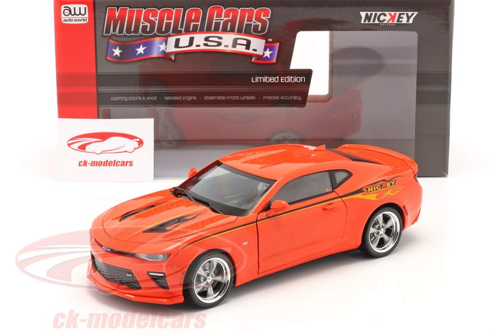 Chevrolet Nickey Super Camaro Anno di costruzione 2016 hugger arancia 1:18 AutoWorld