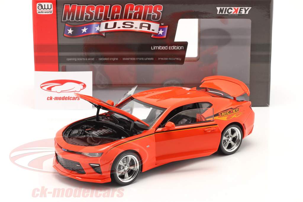 Chevrolet Nickey Super Camaro Anno di costruzione 2016 hugger arancia 1:18 AutoWorld