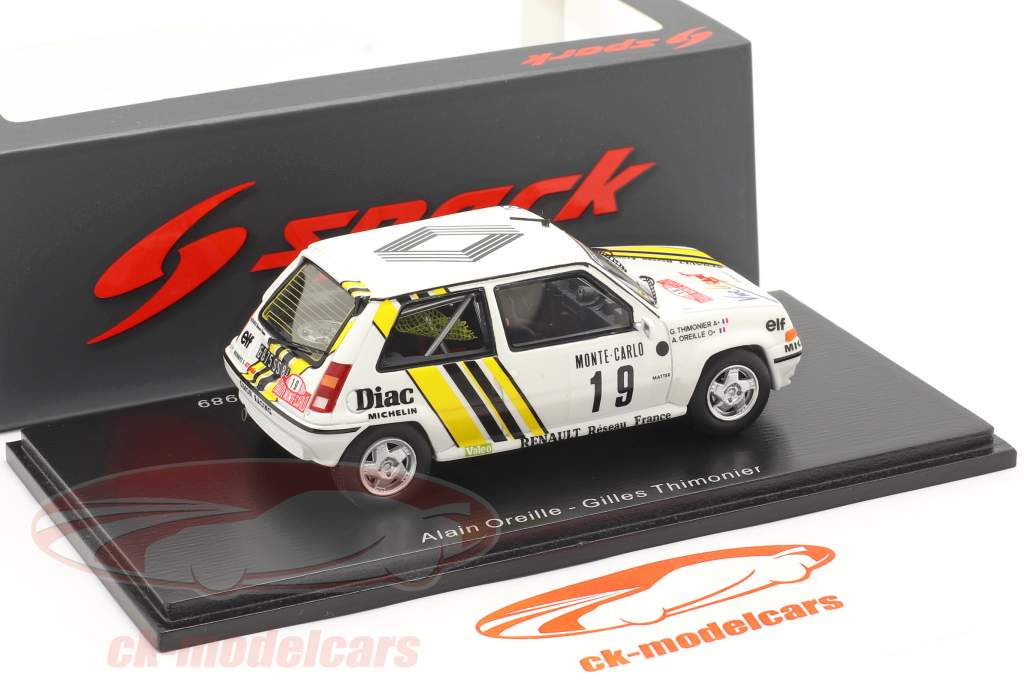 Renault 5 GT Turbo #19 Rallye Monte Carlo 1989 Oreille, Thimonier 1:43 Spark
