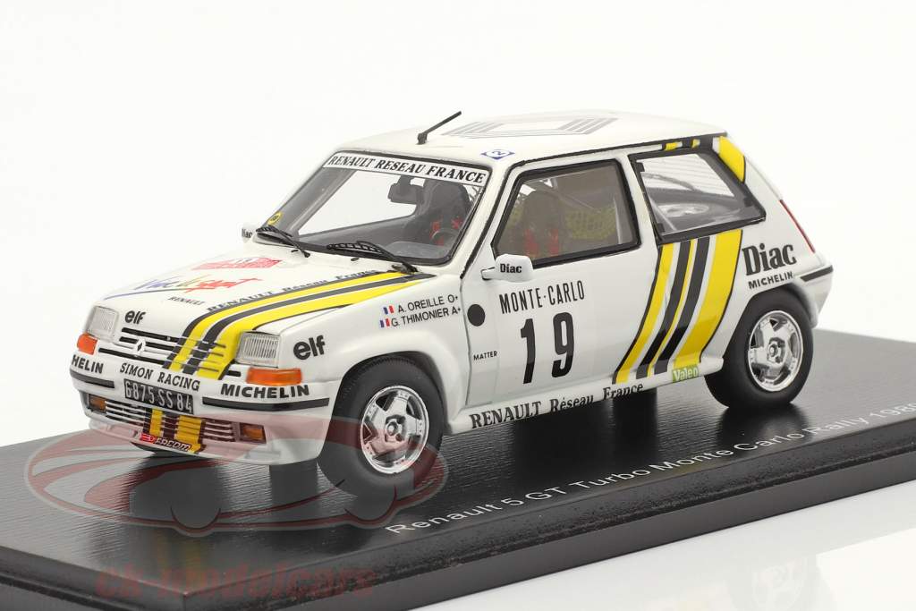 Renault 5 GT Turbo #19 Rallye Monte Carlo 1989 Oreille, Thimonier 1:43 Spark