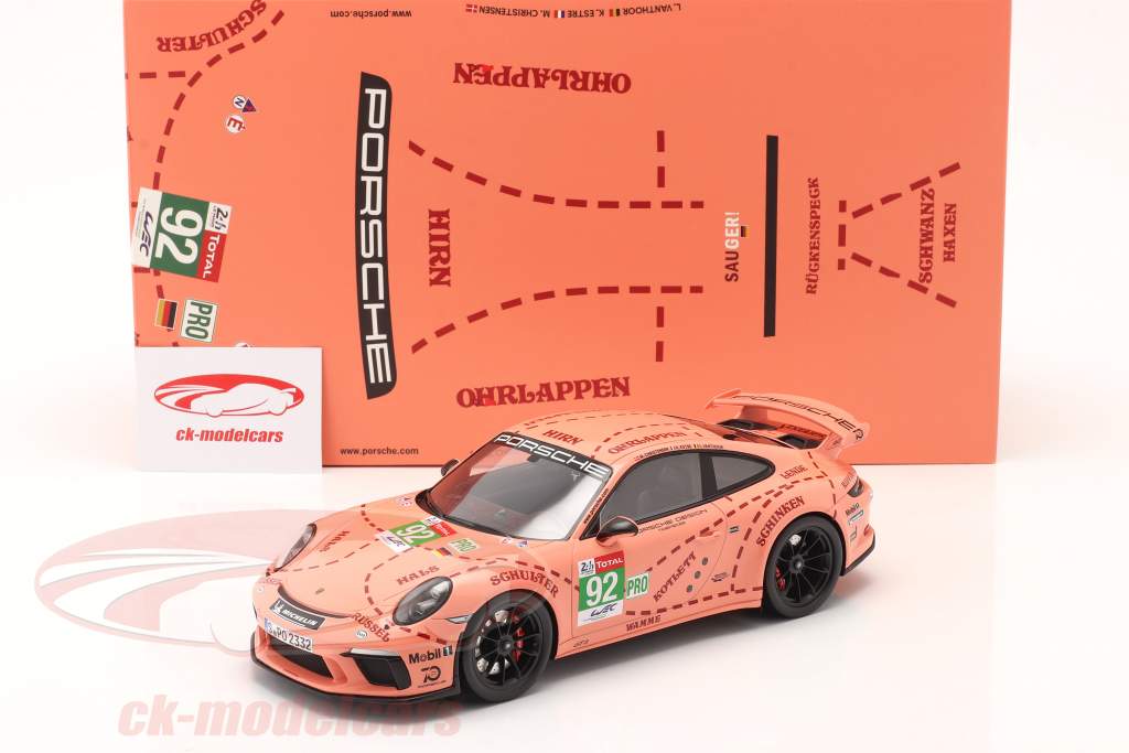Porsche 911 (991 II) GT3 truie / Pink Pig conception Taxi Leipzig 1:18 Spark