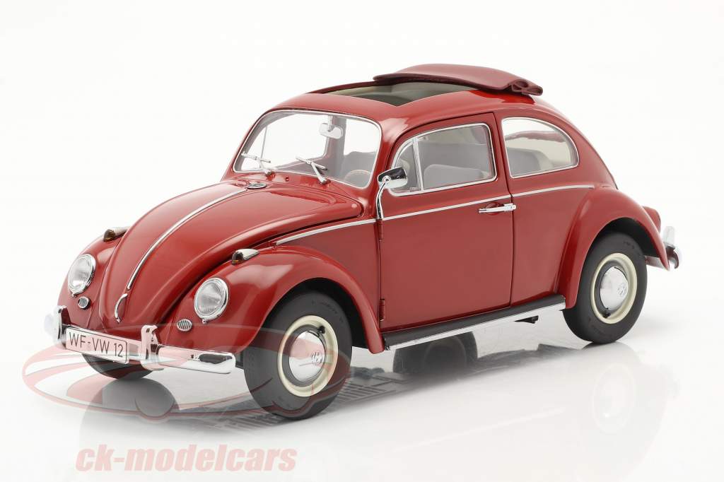 Volkswagen VW Beetle with folding roof  year 1963 red 1:18 Schuco