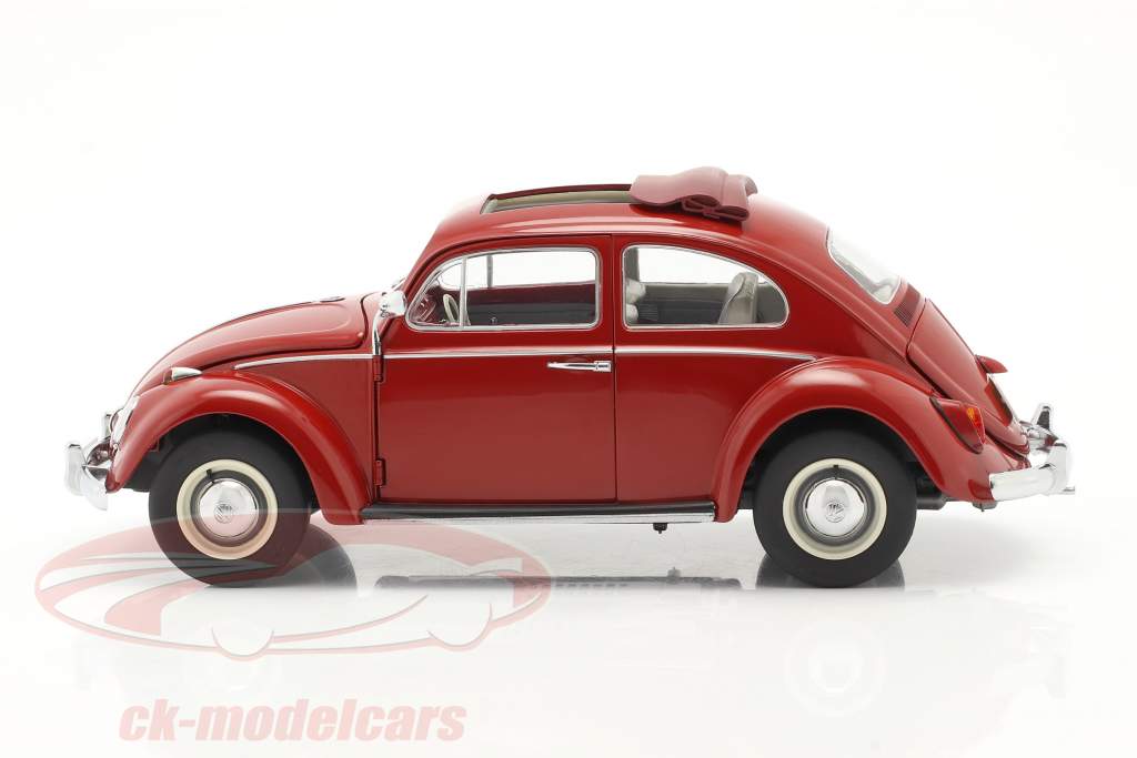 Volkswagen VW Beetle with folding roof  year 1963 red 1:18 Schuco