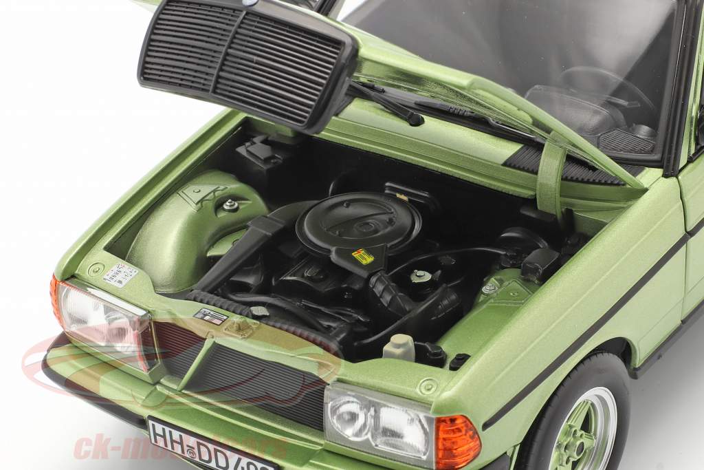 Mercedes-Benz E-klasse 200E (W123) AMG Bouwjaar 1984 zilver groen 1:18 Norev