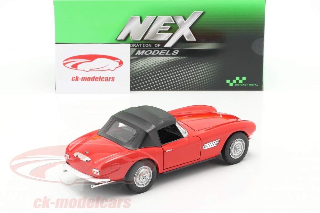 BMW 507 Convertible Closed Soft Top rojo 1:24 Welly