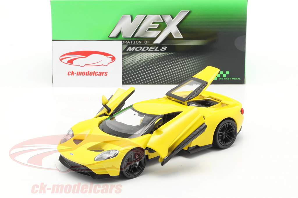 Ford GT 建设年份 2017 黄色的 1:24 Welly