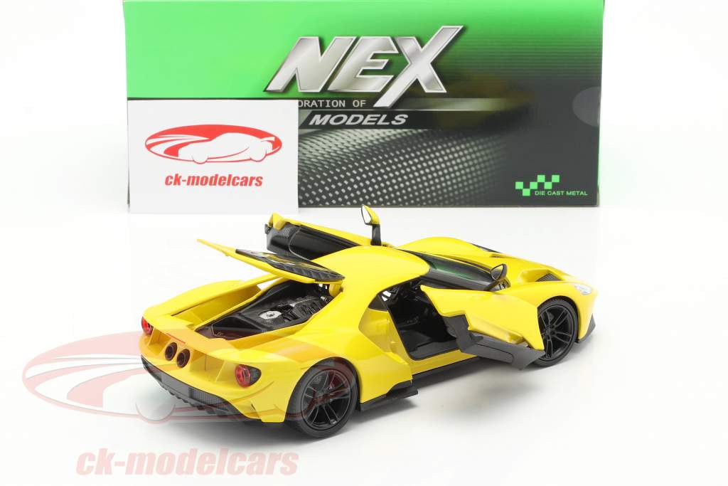 Ford GT 建设年份 2017 黄色的 1:24 Welly