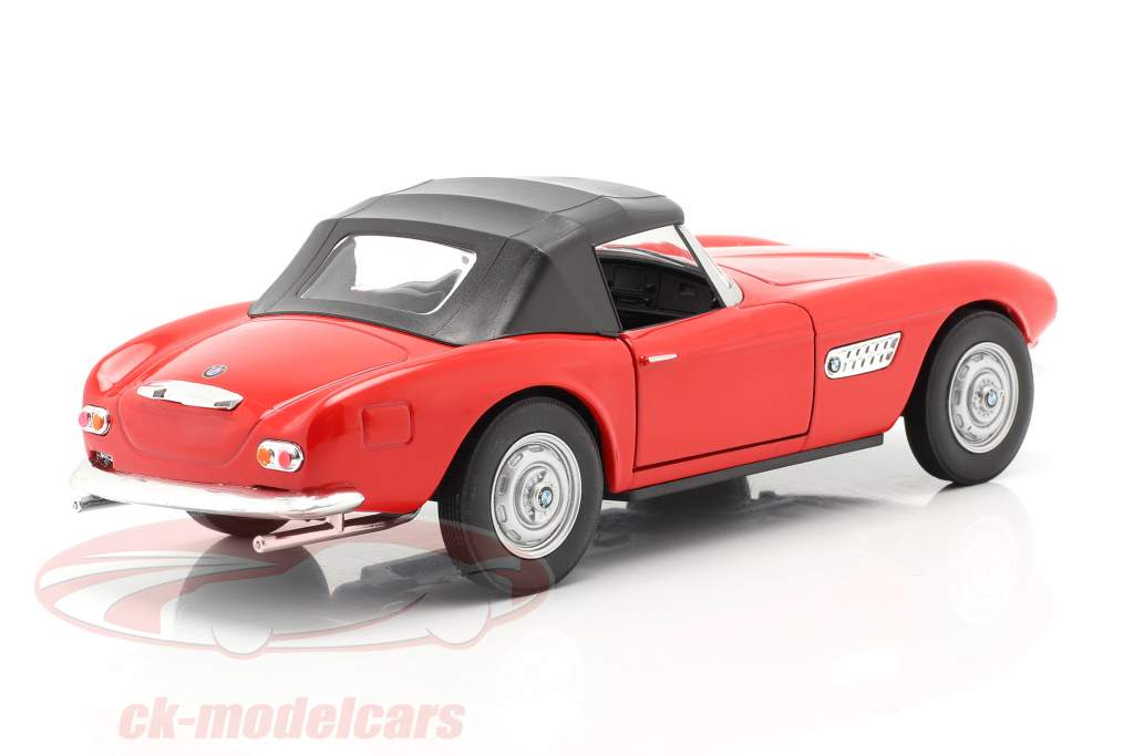 BMW 507 Convertible Closed Soft Top rojo 1:24 Welly