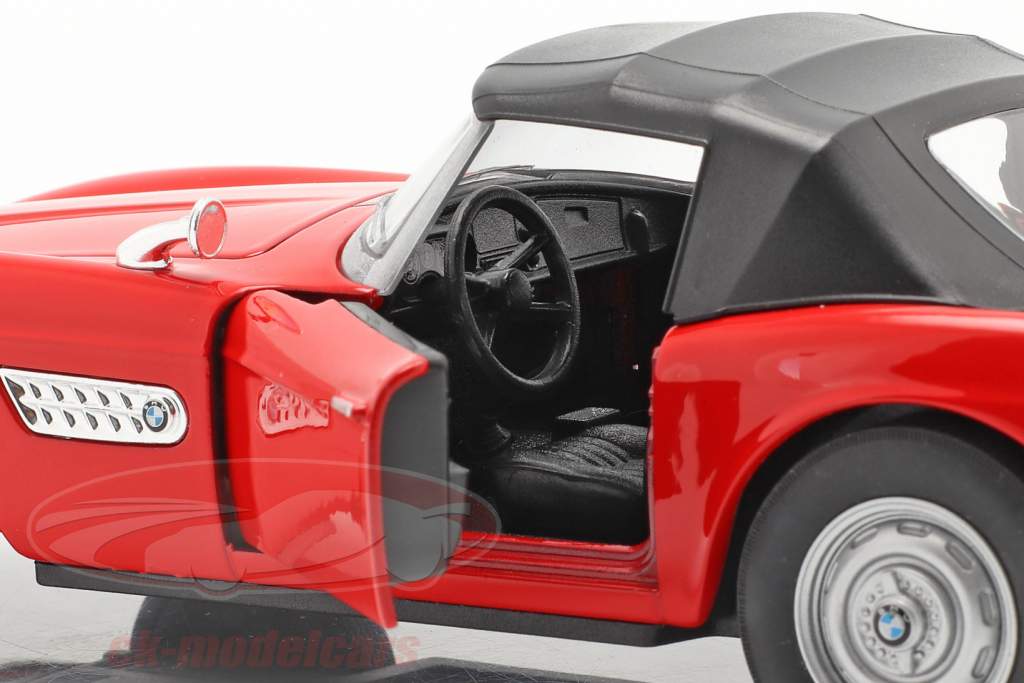 BMW 507 Convertible Closed Soft Top rojo 1:24 Welly