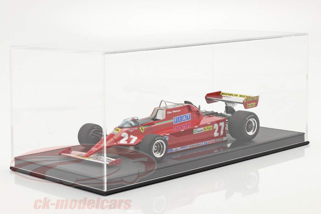Gilles Villeneuve Ferrari 126CK #27 formule 1 1981 Met Showcase 1:18 GP Replicas