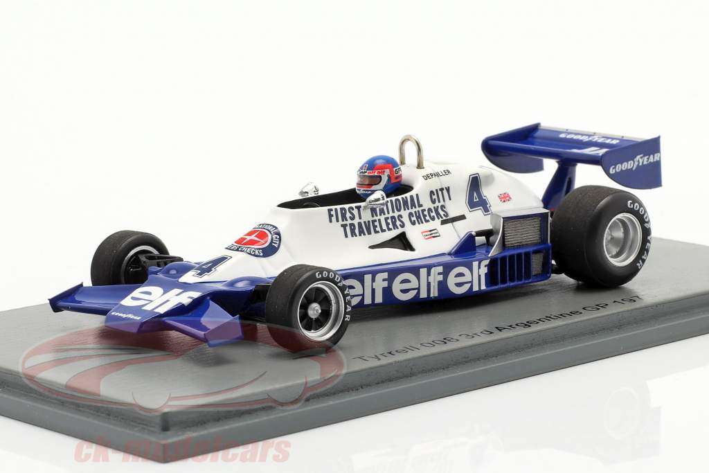 Patrick Depailler Tyrrell 008 #4 3e argentin GP formule 1 1978 1:43 Spark